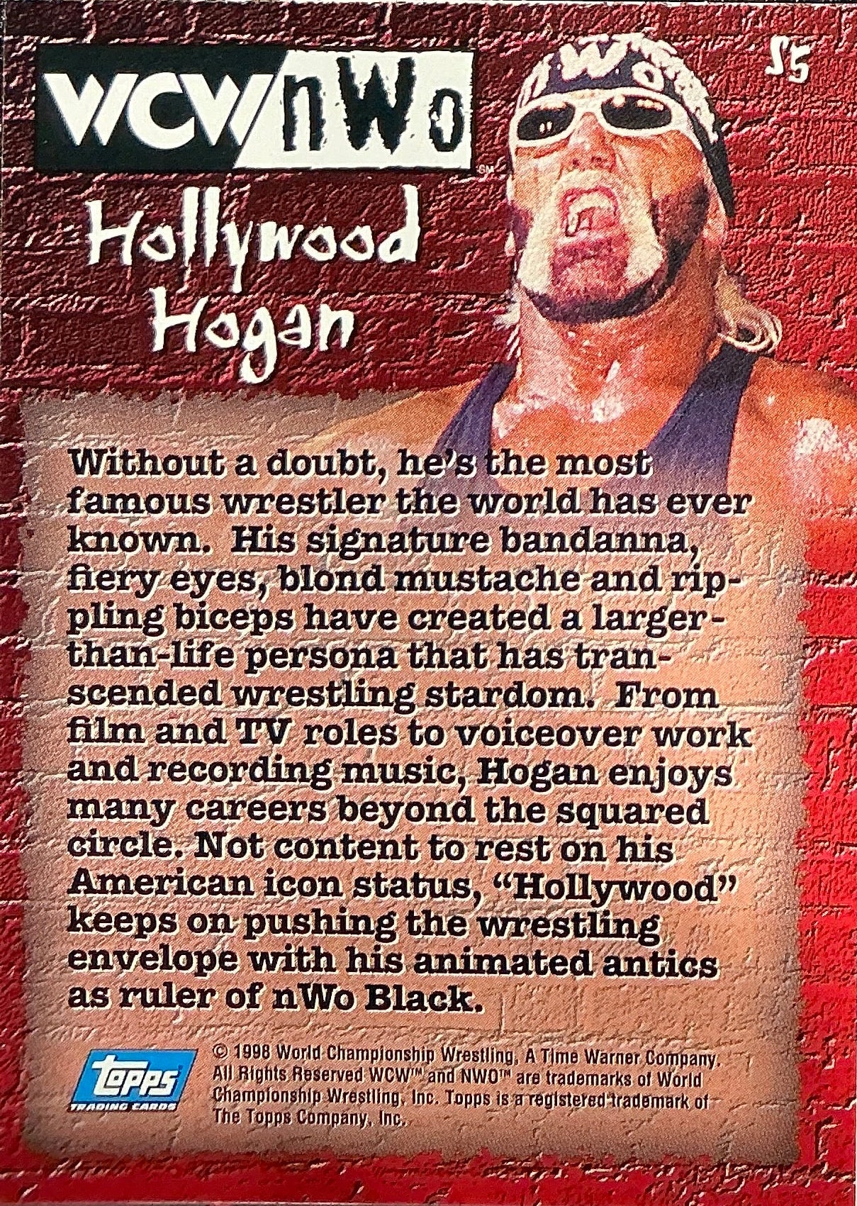 Topps Hollywood Hogan WCW NWO Trading Card - Image 2
